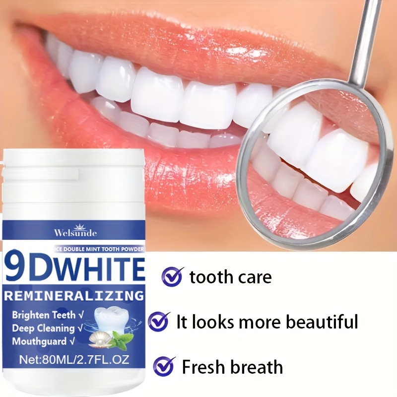Teeth Whitening Instant - 9D White Remineralizing Hydroxyapatite مسحوق الأسنان،