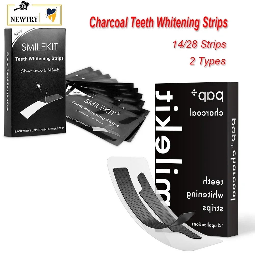 Teeth Whitening Crest - 28/14 قطعة جديد PAP + الفحم