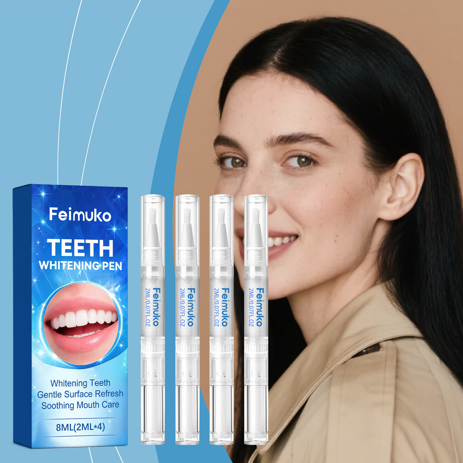 Teeth Whitening Kit At Home - قلم تبييض الأسنان من فيموكو، مجموعة
