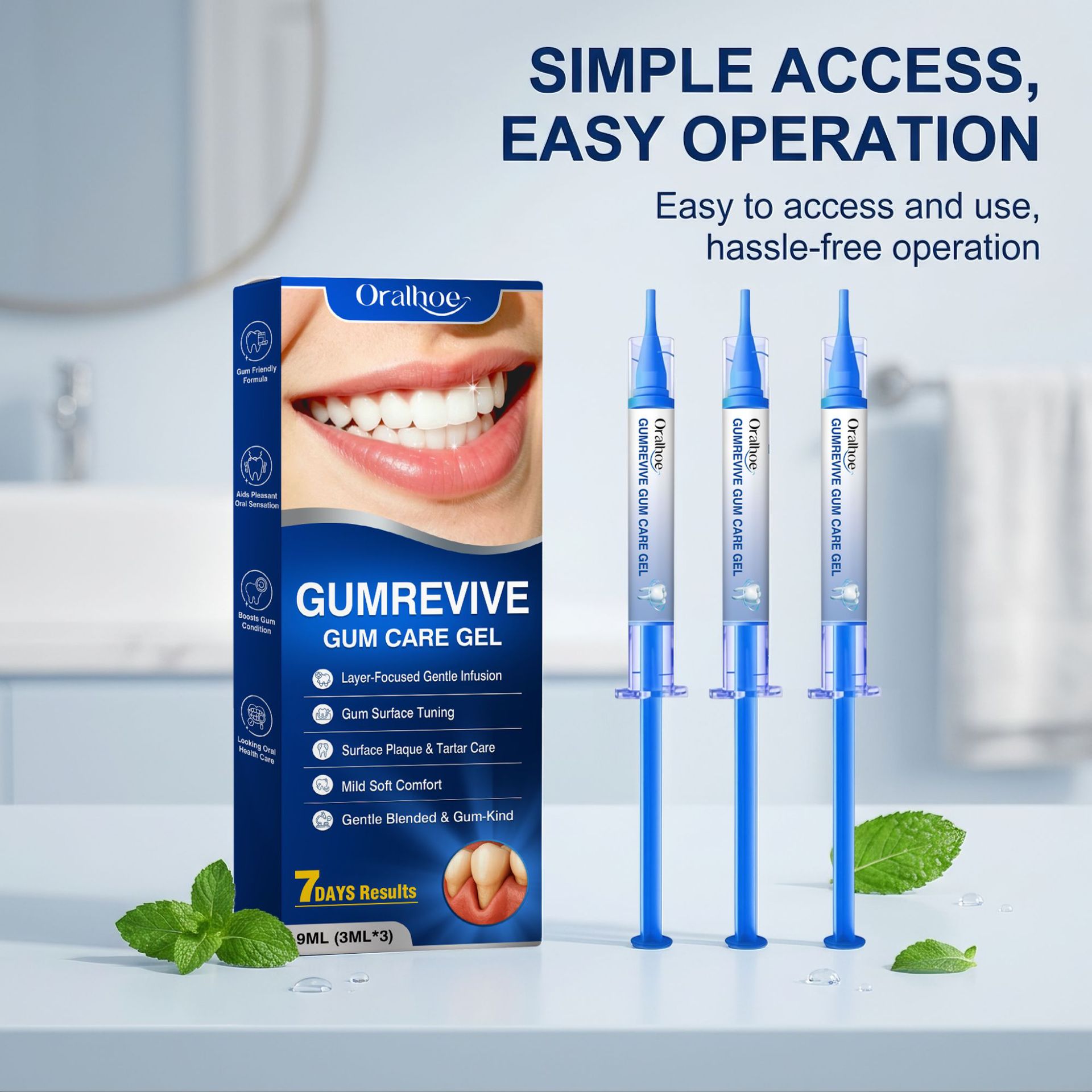 Teeth Whitening Kit At Home - جل العناية بالفم، طقم 3 قطع