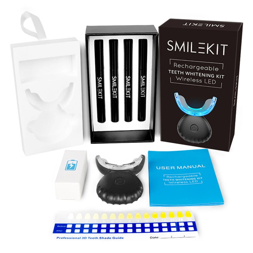 Teeth Whitening Kit With Light - طقم تبييض الأسنان صغير 16 LED