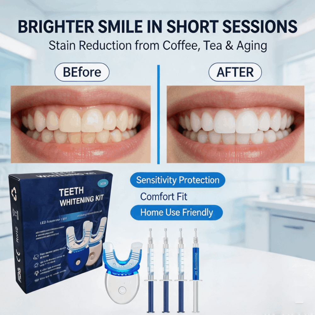 Teeth Whitening Kit At Home - مجموعة تبييض الأسنان الاحترافية مع جل