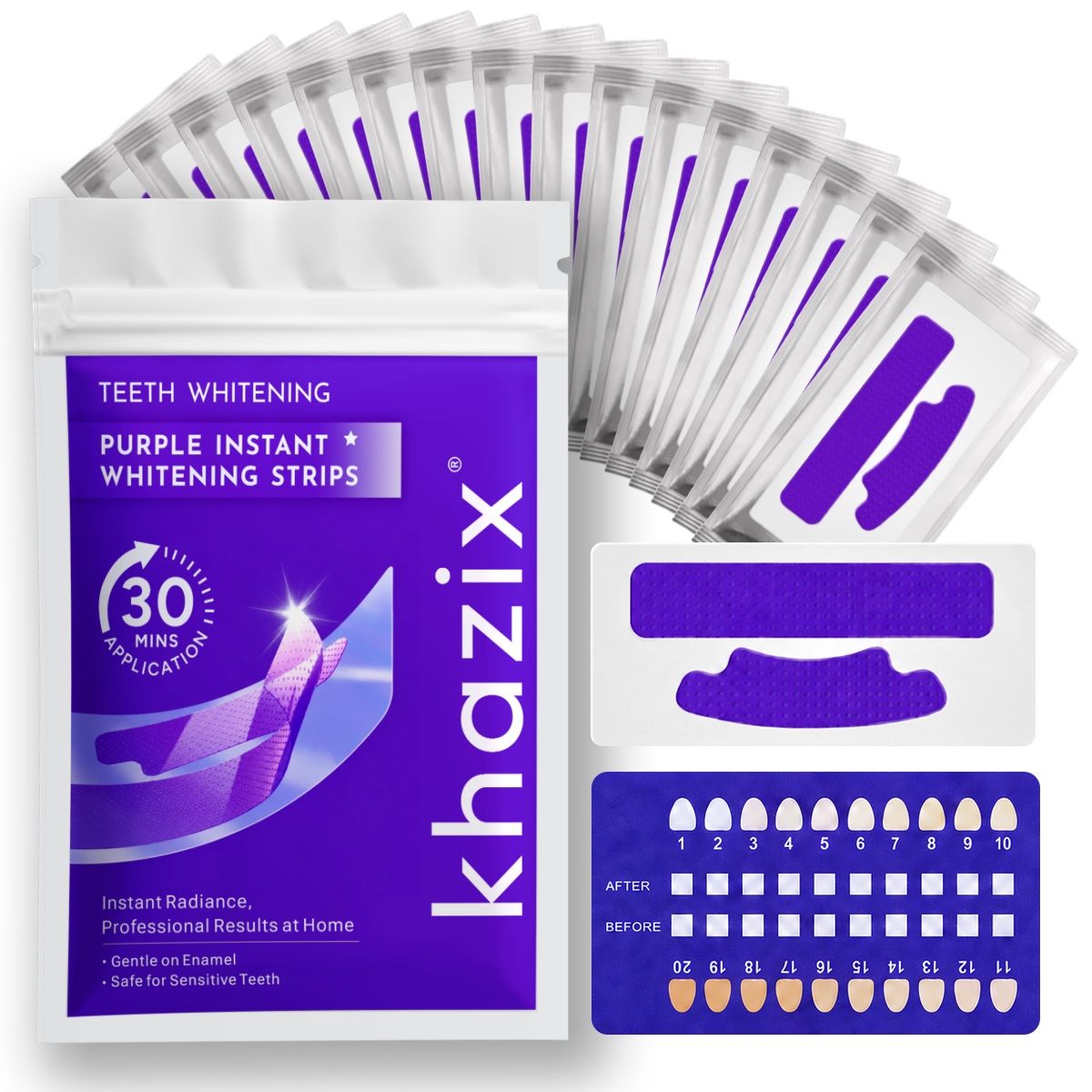 Teeth Whitening Retainer - 1/7 أزواج من شرائط تبييض الأسنان