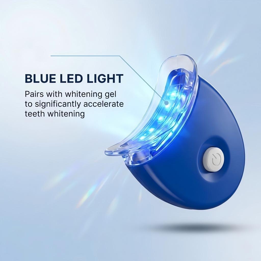 طقم تبييض الأسنان بالضوء الأزر - مراجعة Teeth Whitening Kit At Home وسعره