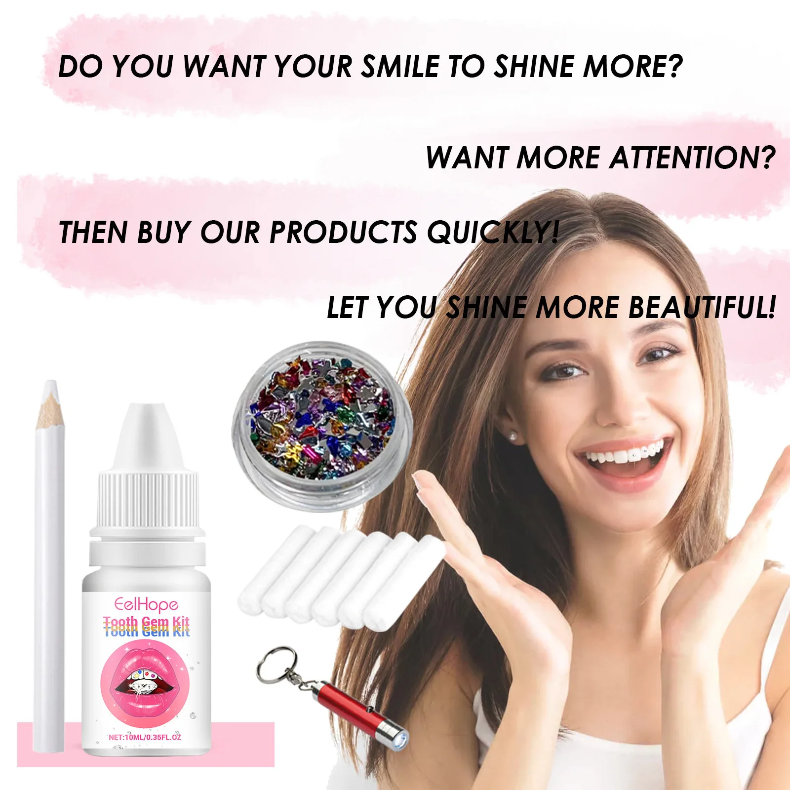 طقم مجوهرات الأسنان للتركيب ال - مراجعة Teeth Whitening Kit With Light وسعره