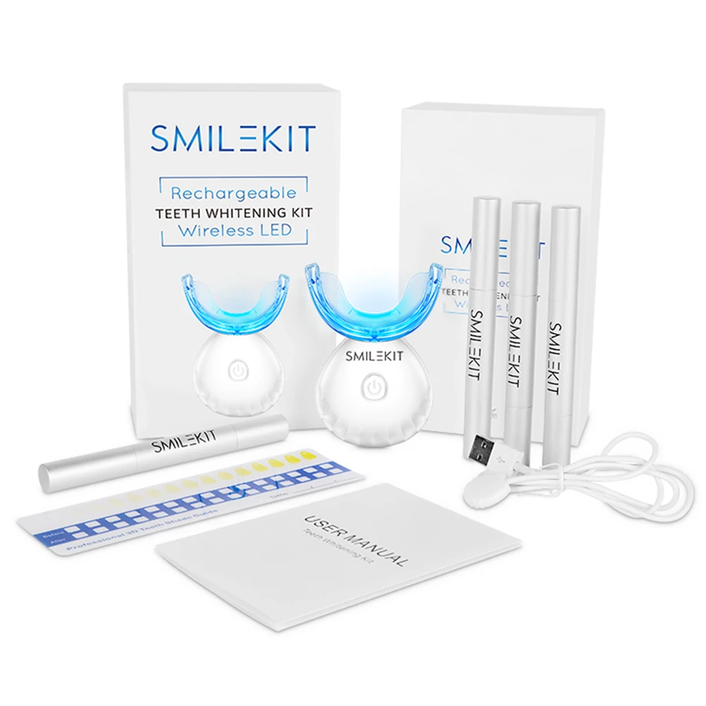 طقم تبييض الأسنان صغير 16 LED  - مراجعة Teeth Whitening Kit With Light وسعره