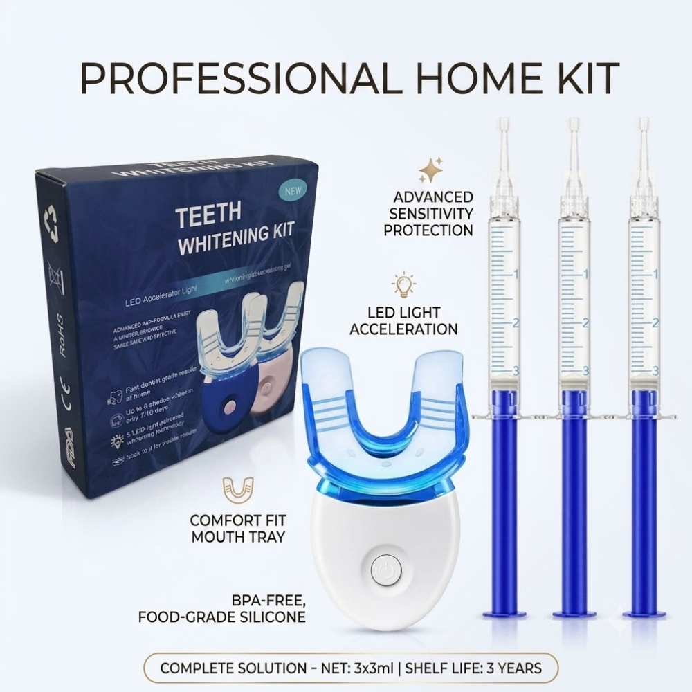 مجموعة تبييض الأسنان الاحترافي - مراجعة Teeth Whitening Kit At Home وسعره